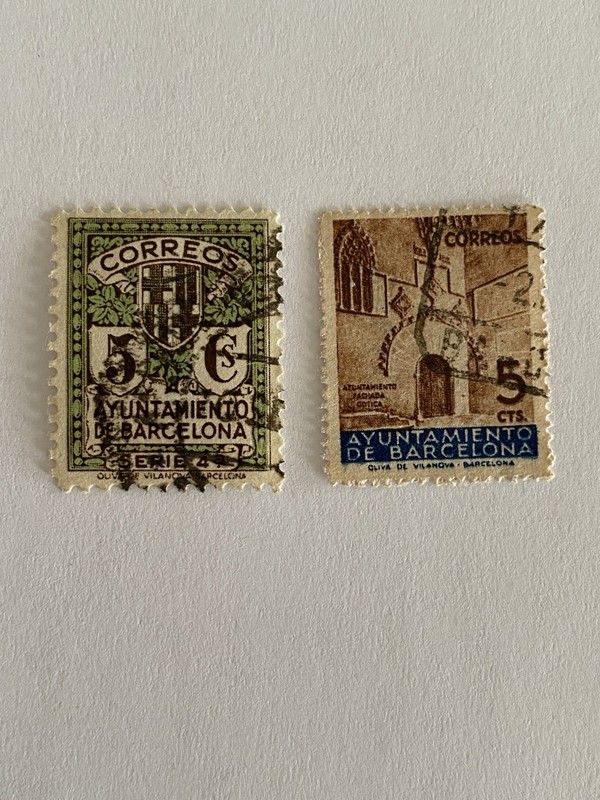 Spain Barcelona Used Local Revenue Stamps 