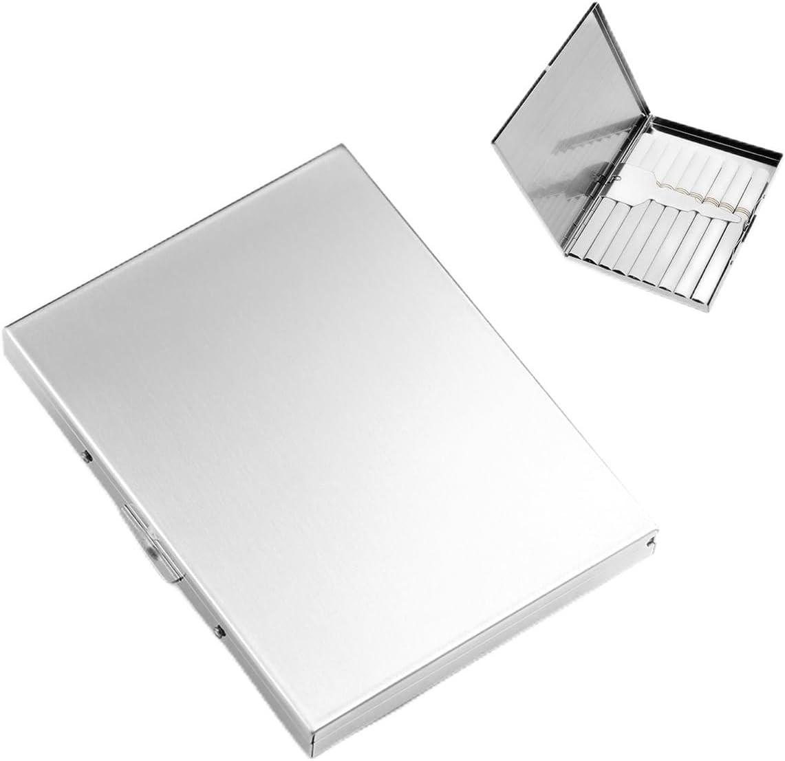Stainless Steel Extra Slim Cigarette Case Metal Cigarette Holder Case for  100'S