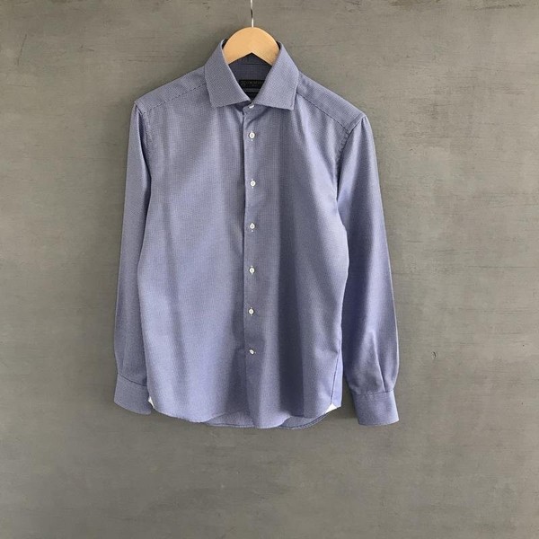 Men Corneliani Shirt Blue Cotton S