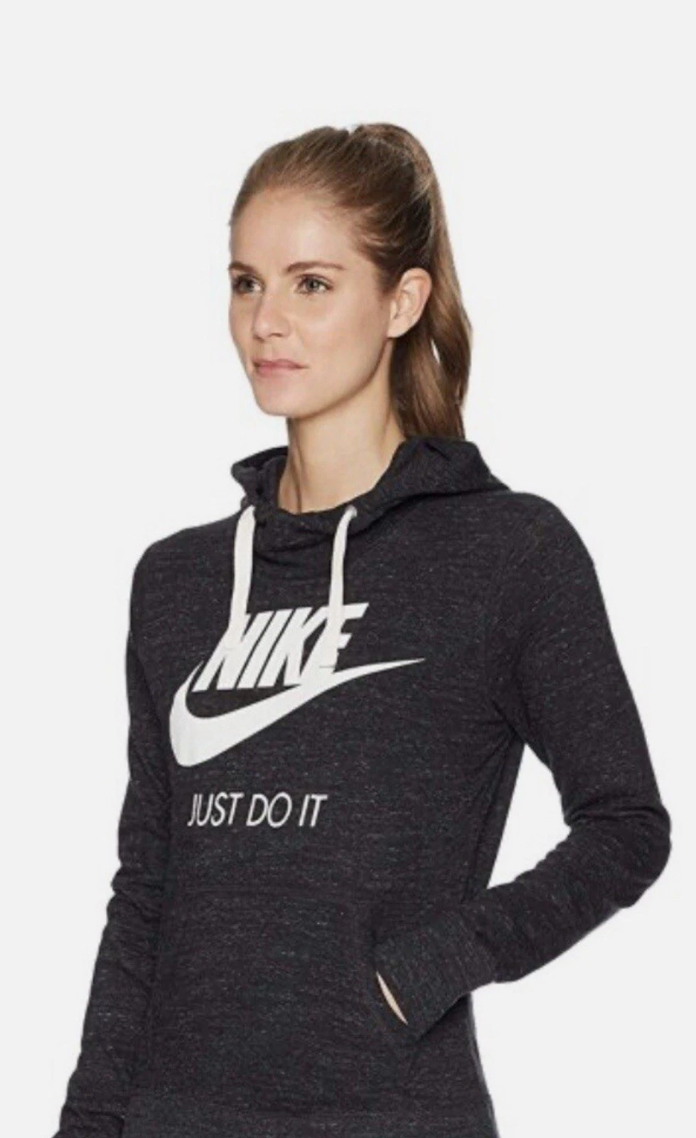 Nike Sportswear Vintage Gym Hoodie Pullover Black/Sail Woman’s SZ.S Red Tag Y2K