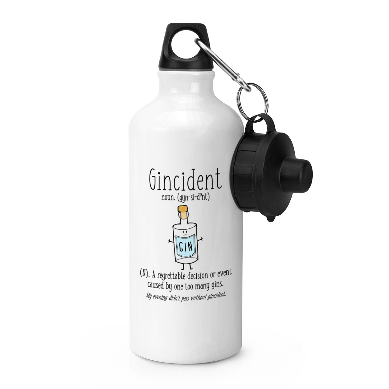 Gincident Definition Sports Drinks Bottle - Funny Gin Lover Incident Drunk Joke