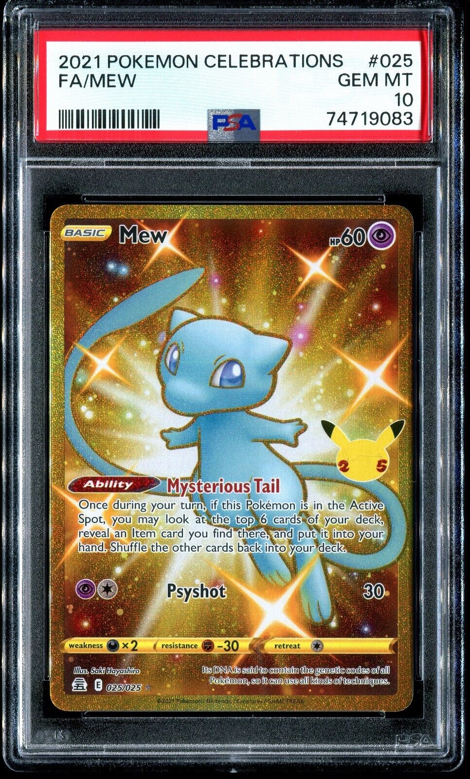 Shiny Mew 025/025 Secret Pokemon Celebrations NM