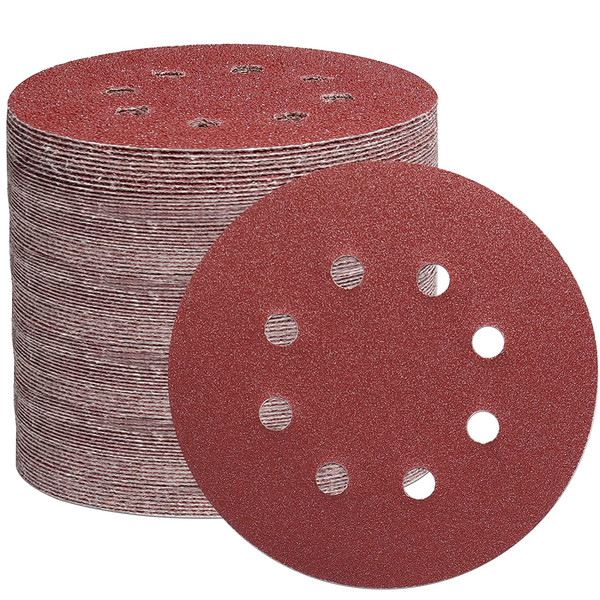 Stebruam 105 StüCk Schleifpapier 125Mm Klett, Profi 125 Schleifscheiben Rund 8 L-image