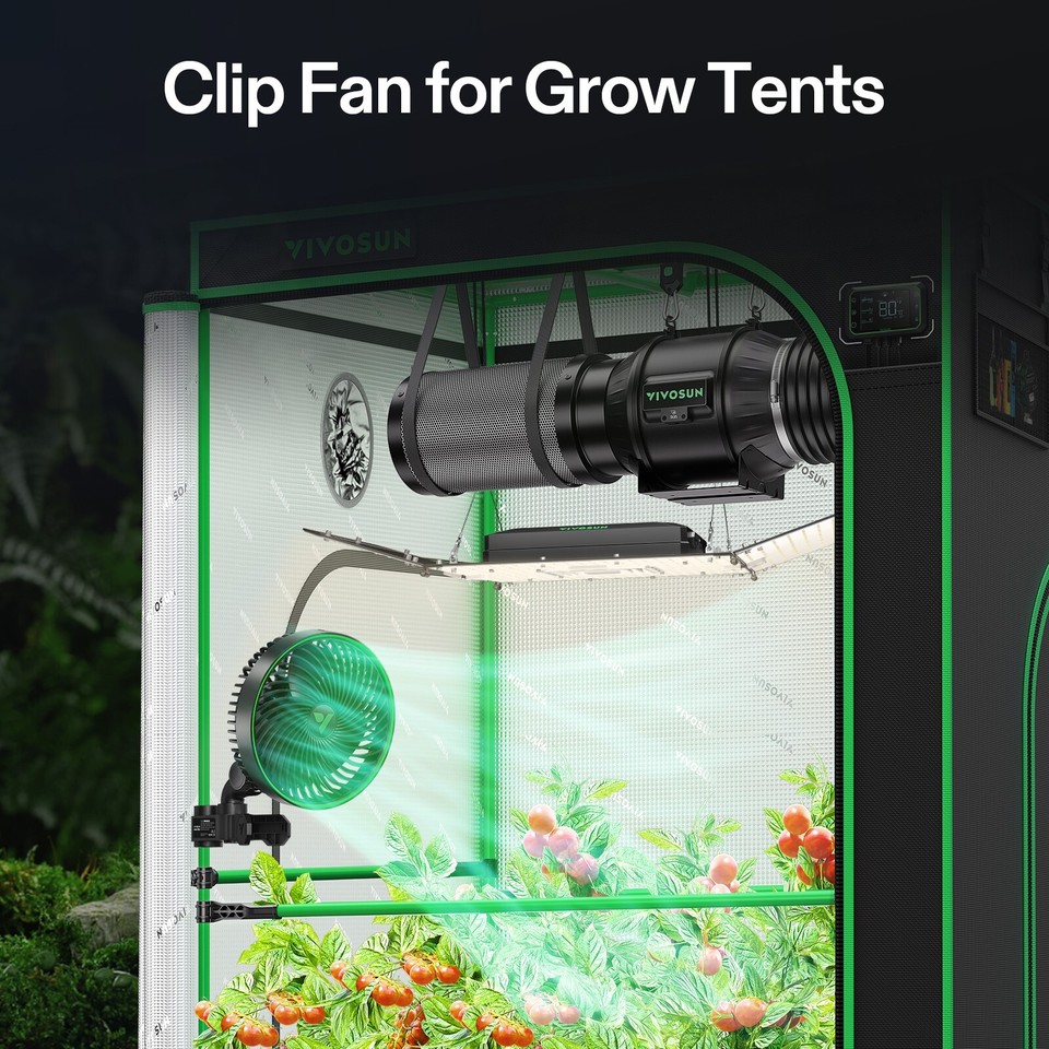 VIVOSUN AeroWave E6 Gen2 Grow Tent Fan,6" Ventilatore Clip-On Fan