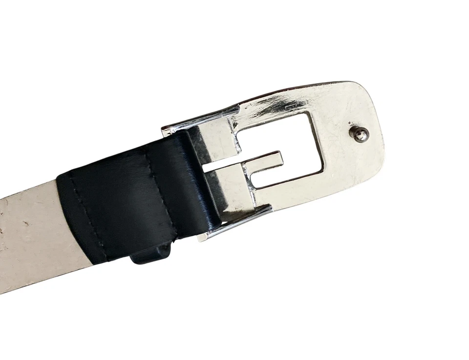 GUESS Womens Size Small Black Rhinestone Logo Faux Leather Belt - Image 4 of 4