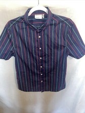 ASOS Design Dress Shirt Womens Sz Medium Blue Striped Party Going Out Business