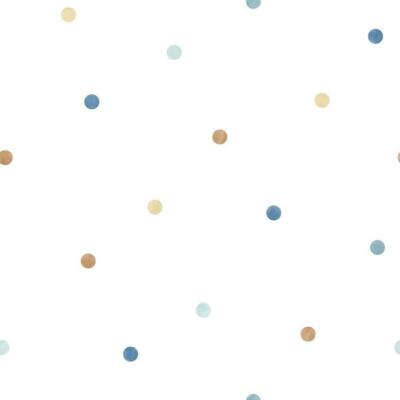 G78366 - Tiny Tots 2 Dots Blue Beige Galerie Wallpaper