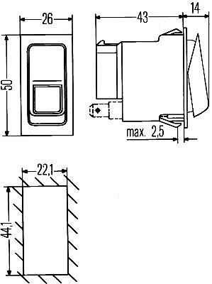Schalter - HELLA 6RH 007 832-461 OE 186-209-0891 - Bild 2 von 4