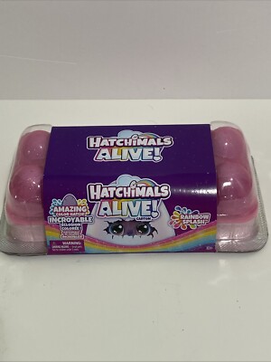 Hatchimals Alive! Rainbow Splash New Toy Carton 5 Eggs 10 Accessories Pink