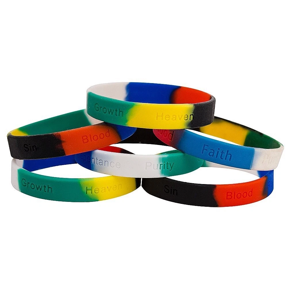 Colors of Salvation Silicone Bracelets Christian Bracelets Pack
