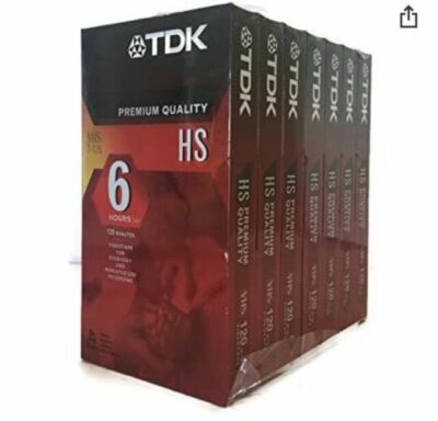 TDK T-120HS Premium Quality VHS Cassettes 6 Hour