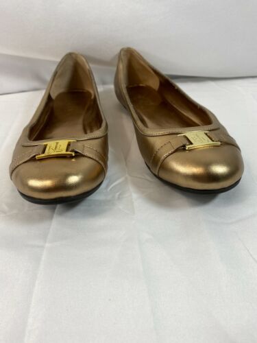 Pretty Ralph Lauren Women's Ballet Flats Slip On Shoes Solid Gold- 8B ...