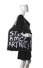 Stella Mccartney X Ed Curtis Shaggy Deer Logo Embroidered Large Falabella Black 