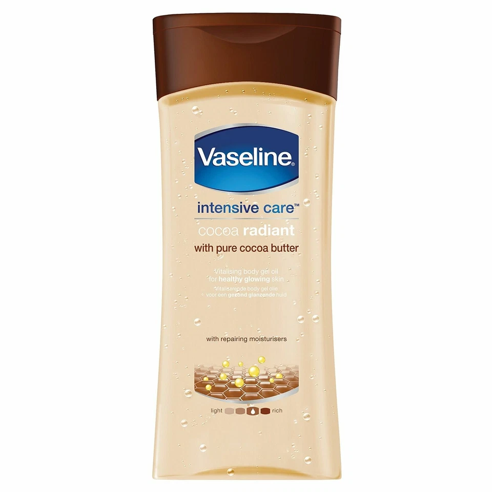 Vaseline Intensive Care Cocoa Radiant Body Gel Oil 200ml FREE UK DELIVERY