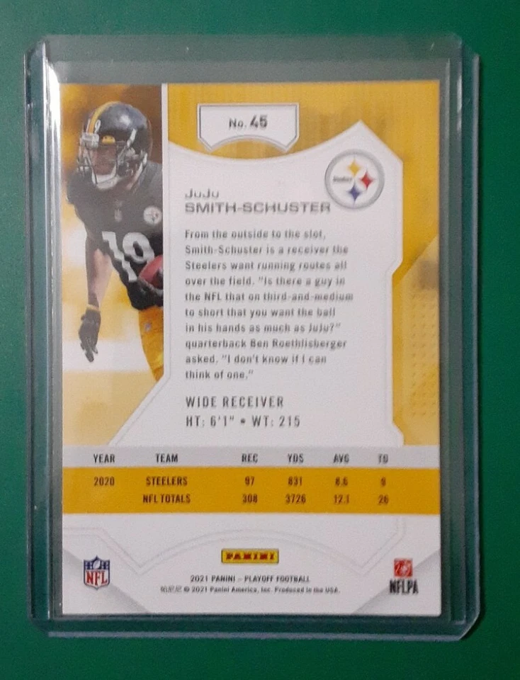 2021 Playoff No Huddle /10 JuJu Smith Schuster - Image 3 of 3
