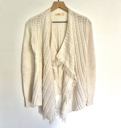 Hollister White Cream Knitted Cardigan 