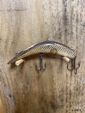 Vintage Kautzky Lazy Ike 3” Brown Wood Crankbait Lure- No Box