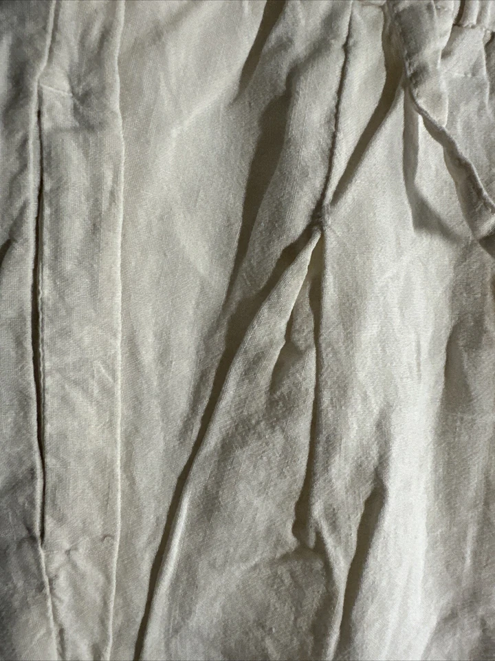 Zara 100% Lenin Girls Ivory Casual Pants Size 13/14 - Image 3 of 4