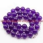 Gemstone Beads Necklace 18/24/28/36' Aaa+ Natural 8mm Round Purple Amethyst
