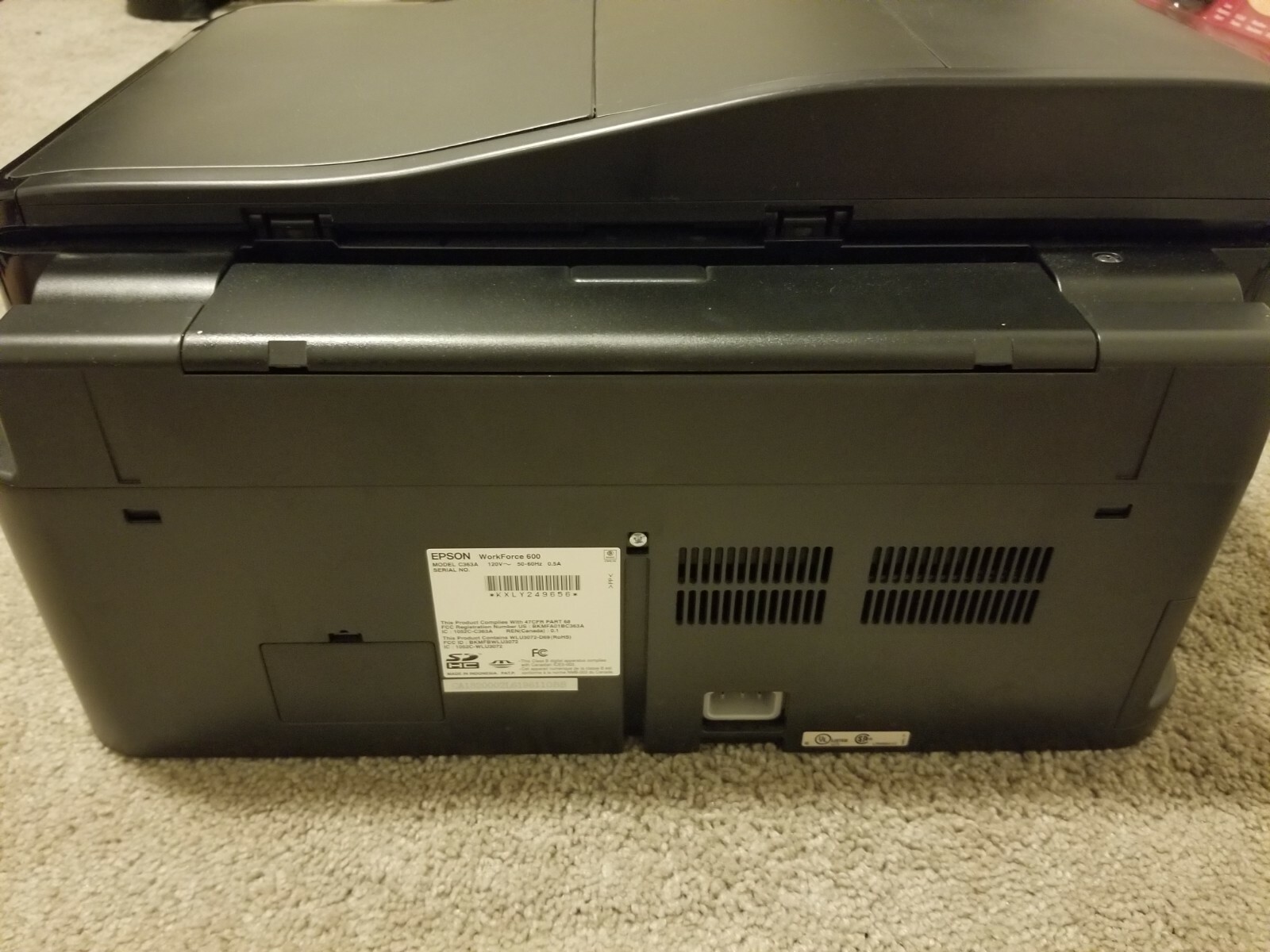 epson workforce 600 printer