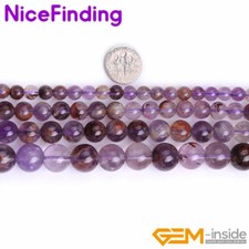Natural Ghost Purple Amethyst Quartz Real Cystal Beads Jewelry Making 6mm 8mm