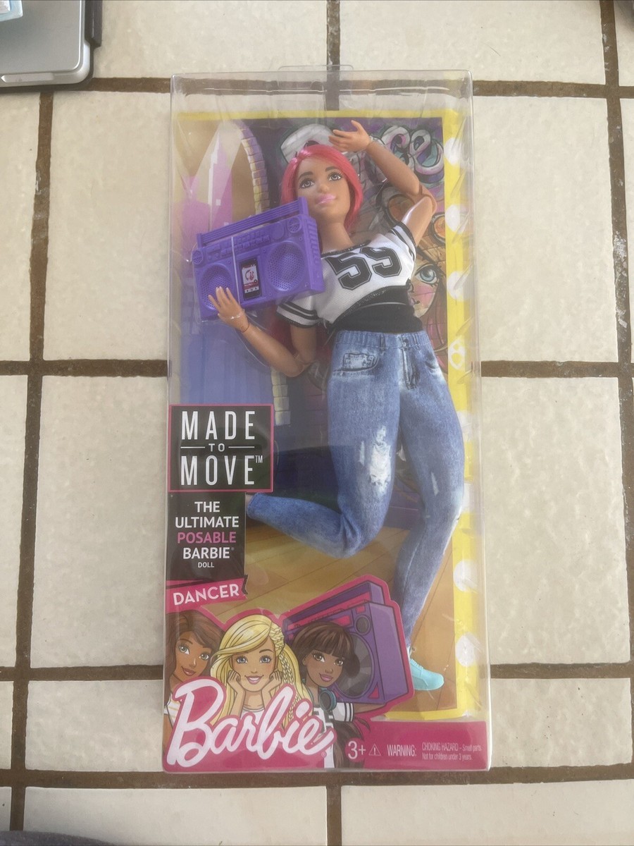 Made to Move Curvy Dancer Articulated Barbie Doll 2017 Mattel