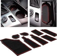 Red Center Console Liner Mats Cup Holder Door Pocket Pad Fits 14-19 Corvette C7