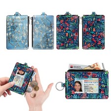Zip ID Case Card Holder, Slim Coin Purse Wallet RFID Blocking Change Pouch