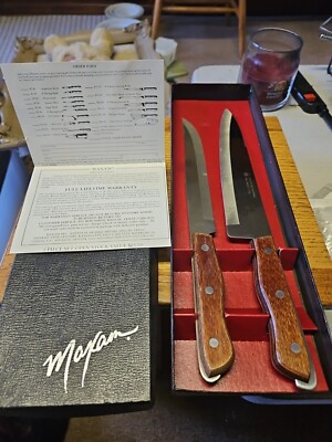 Maxam Stainless Steel Knife Set 9'' Chef and 8'' Carving Set Made in Japan Vintage