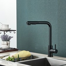 Matte Black Kitchen Sink Faucet Pull Down Swivel Single Handle Mixer Tap