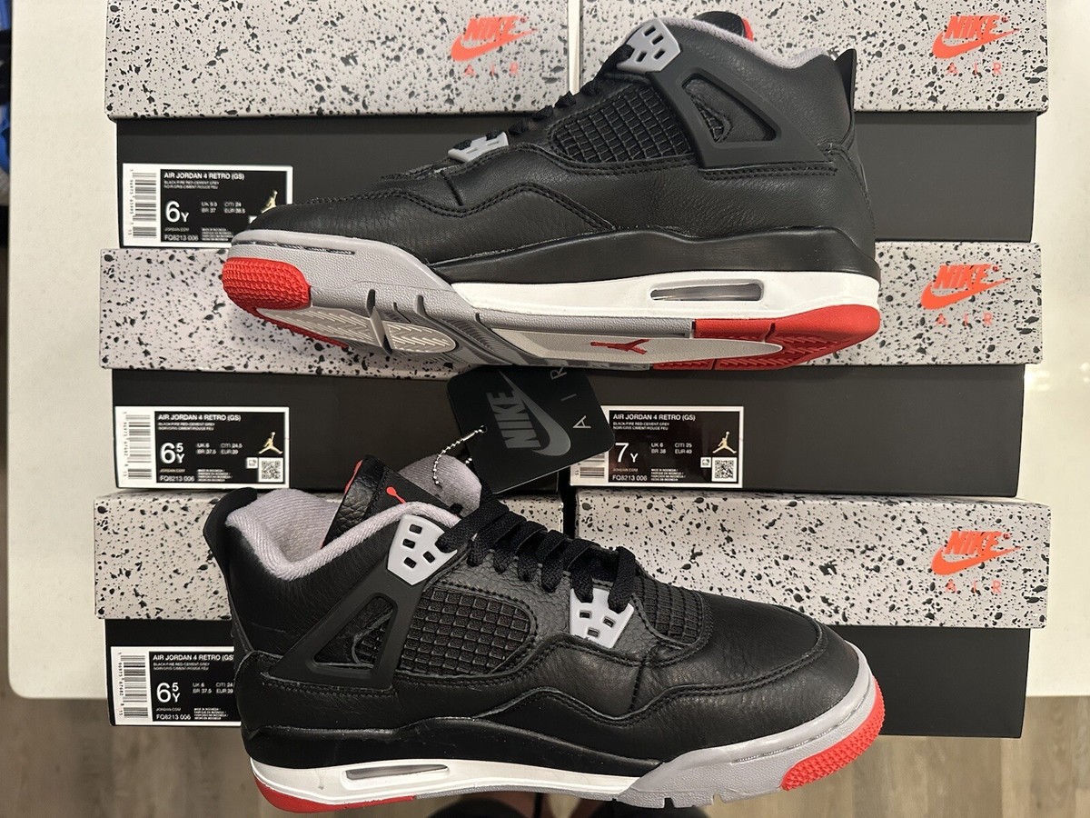 NIKE AIR JORDAN 4 IV RETRO BRED REMASTERED FQ8213-006 BLACK RED