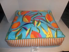 Tabitha Brown Target Floral Outdoor Large Floor Cushion Poof 24x24x6"