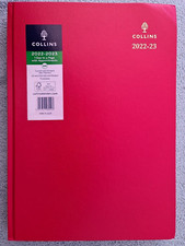 Collins Day-to-a-Page Appointment Diary, 2022-23, Red Hardback, NEW