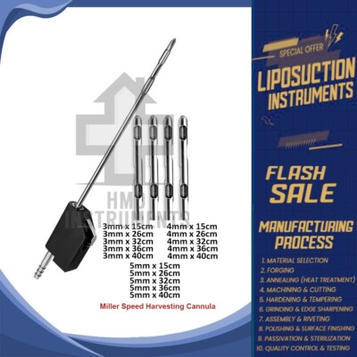 MicroAire-Style PAL Cannula   Compatible With Miller Speed Harvesting Pipe Style