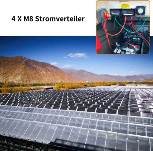 Blocco distribuzione alimentazione scatola barra bus resistente M8*4 borchie terminale 12 V-48 V 200 A - Foto 7 di 53