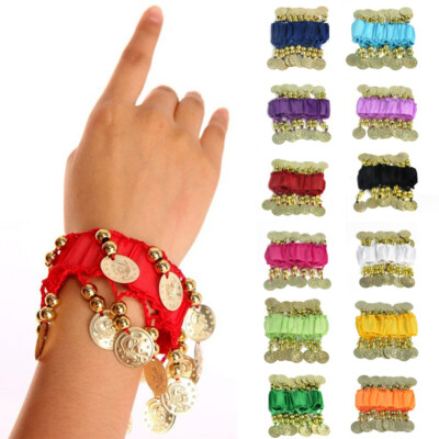 Belly Dance Anklet Bracelet Gold Coins Bollywood Bracelet Fancy Costume Arm Cuff