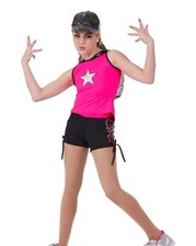 Let's Shake Child XL Dance Costume Hip Hop Jazz  Tap Hooded Top  Shorts