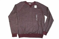 Men's Sonoma Fine Gauge Crew Neck Sweater - Size: XL, Burgundy/Grey  