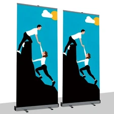 33.5"W x80"H，Standard Retractable Roll Up Banner Stand（STAND ONLY）