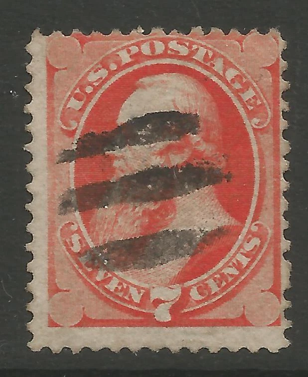 Timbres - ÉTATS-UNIS. 1871. 7c Vermilion Foncé, Avec Grill. SG : 140/Scott 138. - Photo 1/2