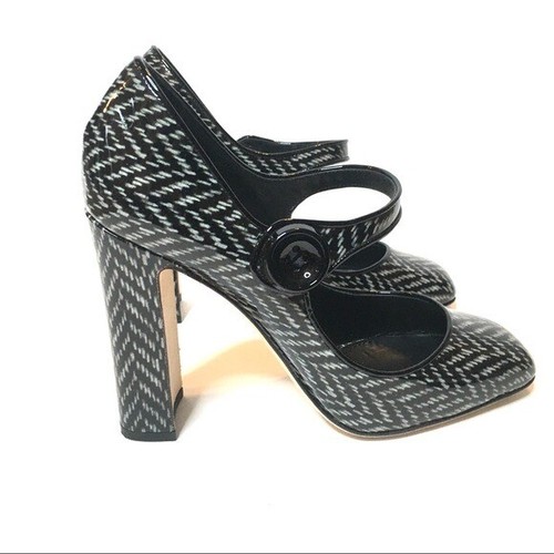 Dolce & Gabbana Chevron Zig Zag Mary Jane Pump 38 7.5 EUC