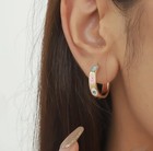 Beautiful 18k Gold Plated Pink Evil Eye Small Hoop Earrings! — photo 3