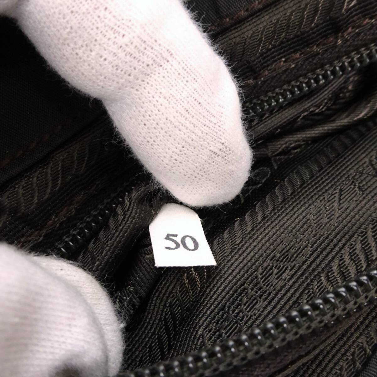 PRADA Tessuto Backpack Triangle Logo Brown Nylon Leather Backpack Day Bag from thumbnail 8