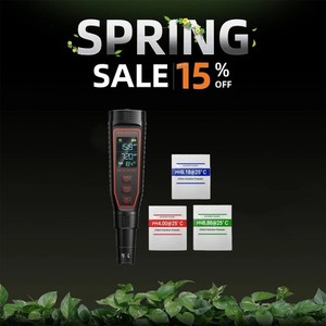 Spider Farmer 5-in-1 TDS/PH Hydroponic Meter Kit with a high-sensitivity sensor