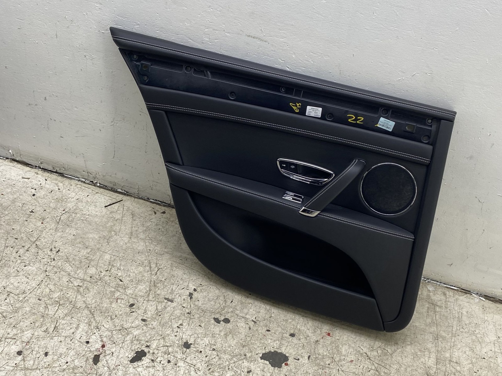 2013-2019 BENTLEY FLYING SPUR REAR LEFT INNER DOOR TRIM PANEL W/WHITE STITCHING