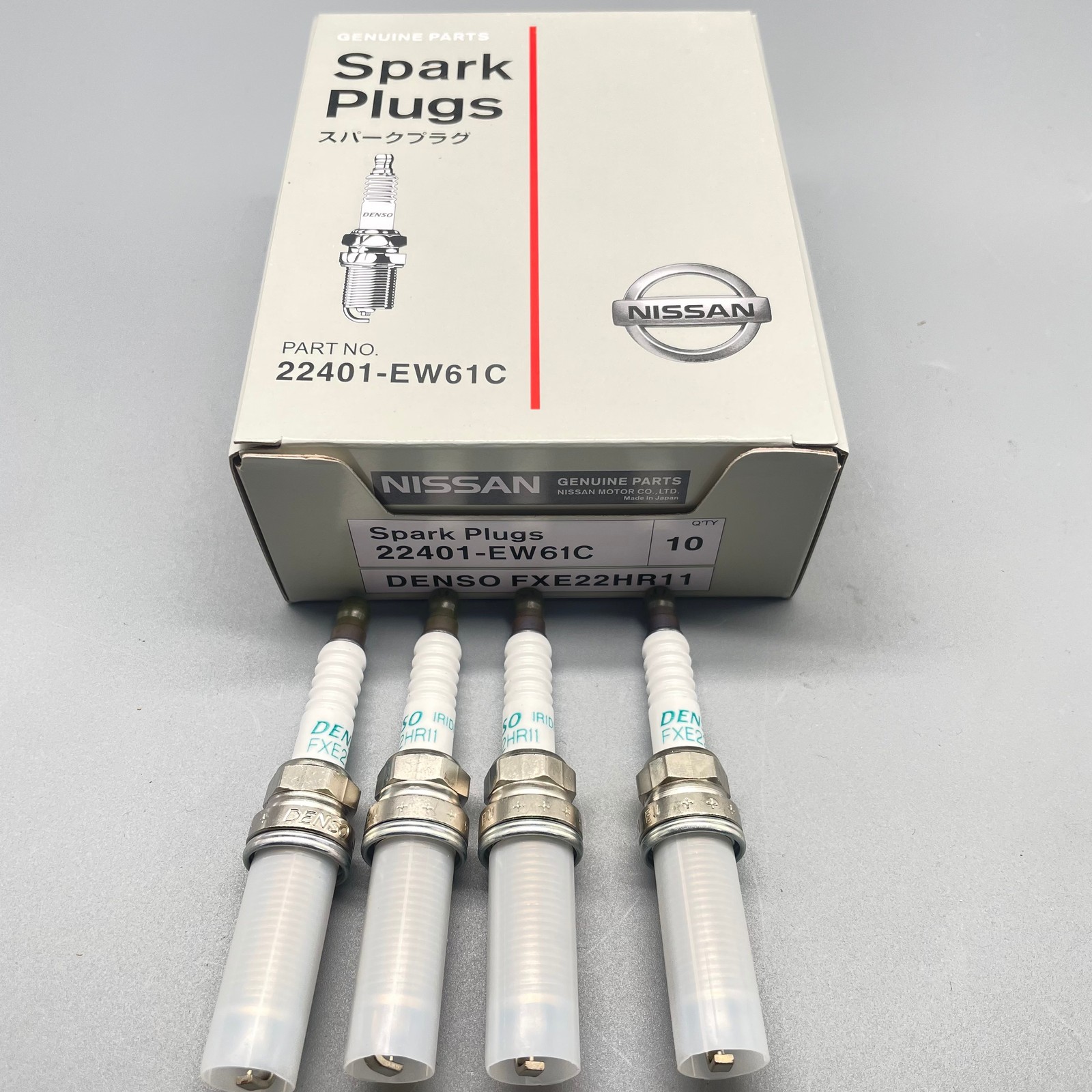 NISSAN IRIDIUM SPARK PLUG BY DENSO - SET OF 4 OEM 22401-EW61C