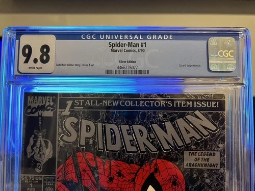 Spider-Man #1 Silver Edition Marvel Comics, 8/90 CGC Graded 9.8 Todd McFarlane