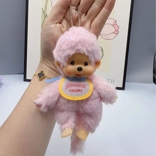 MONCHHICHI- Girl Keychain Sekiguchi 5.9" Bib Monkey Collectible Plush Doll Toy - Picture 11 of 34