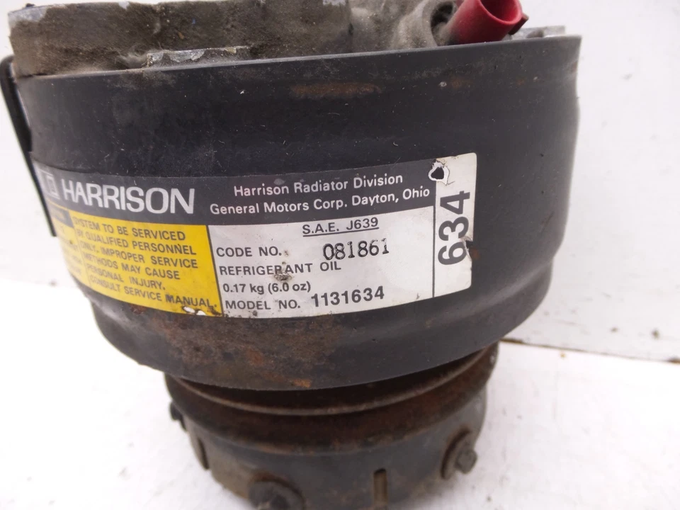 1987 Firebird Trans Am Delco Air Conditioning Compressor A/C GM 1131634 081861 - Image 4 of 4