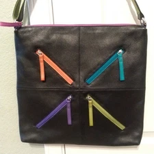 Ladies Leather Colourful Shoulder Bag by Ili New York Rainbow